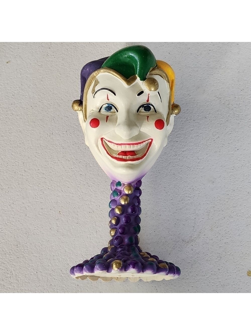 Vintage Mardi Gras Joker Jester Clown Chalice Cup Goblet Rare htf